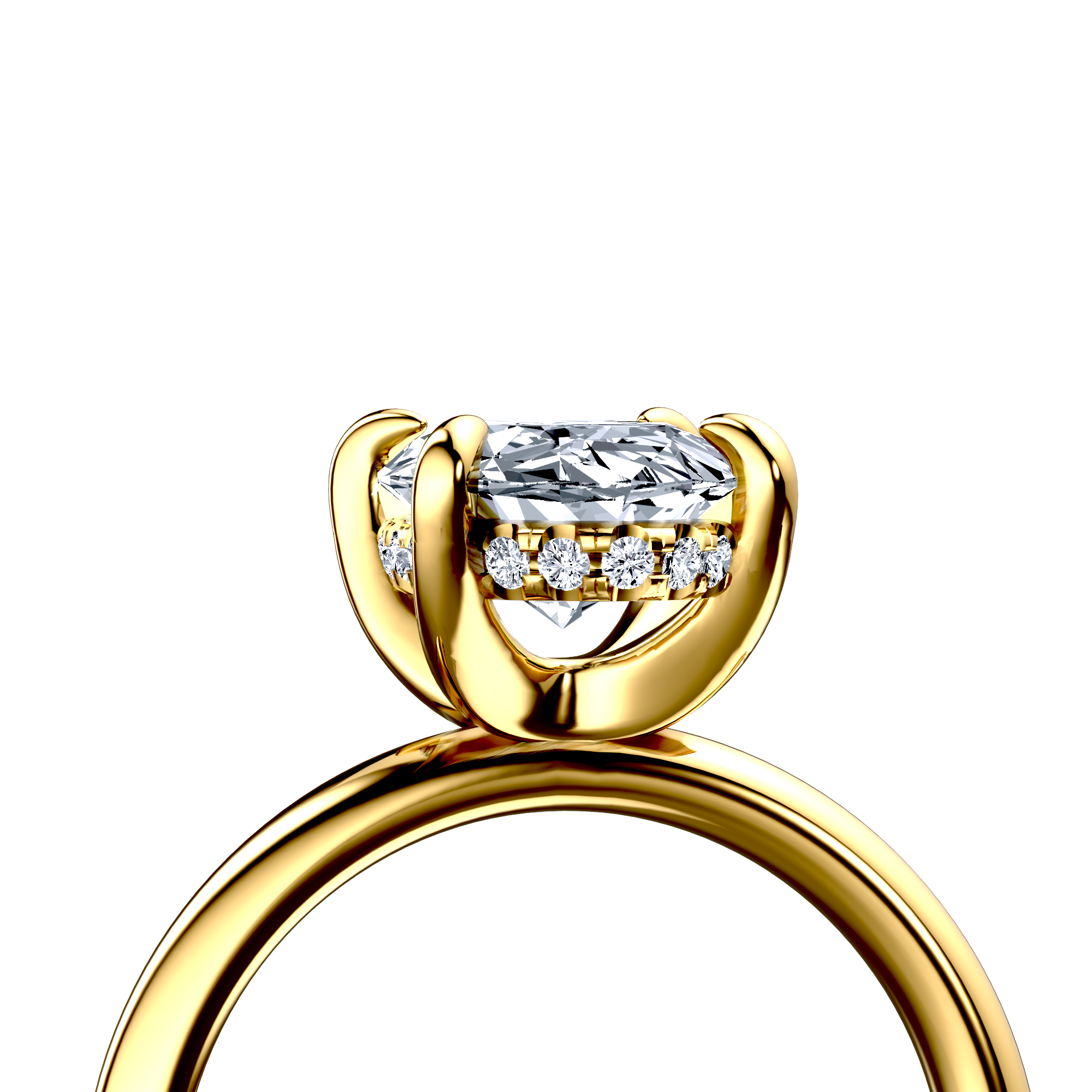 Image for 14K Yellow Gold Oval Halo engagement ring