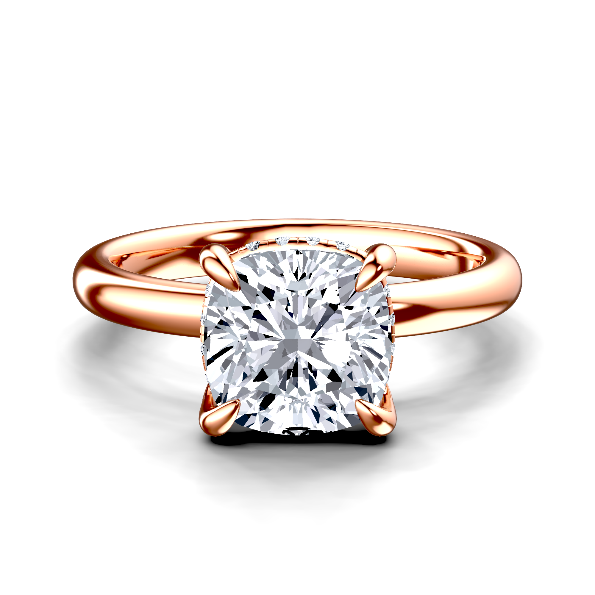 Image for 14K Rose Gold Cushion Halo engagement ring