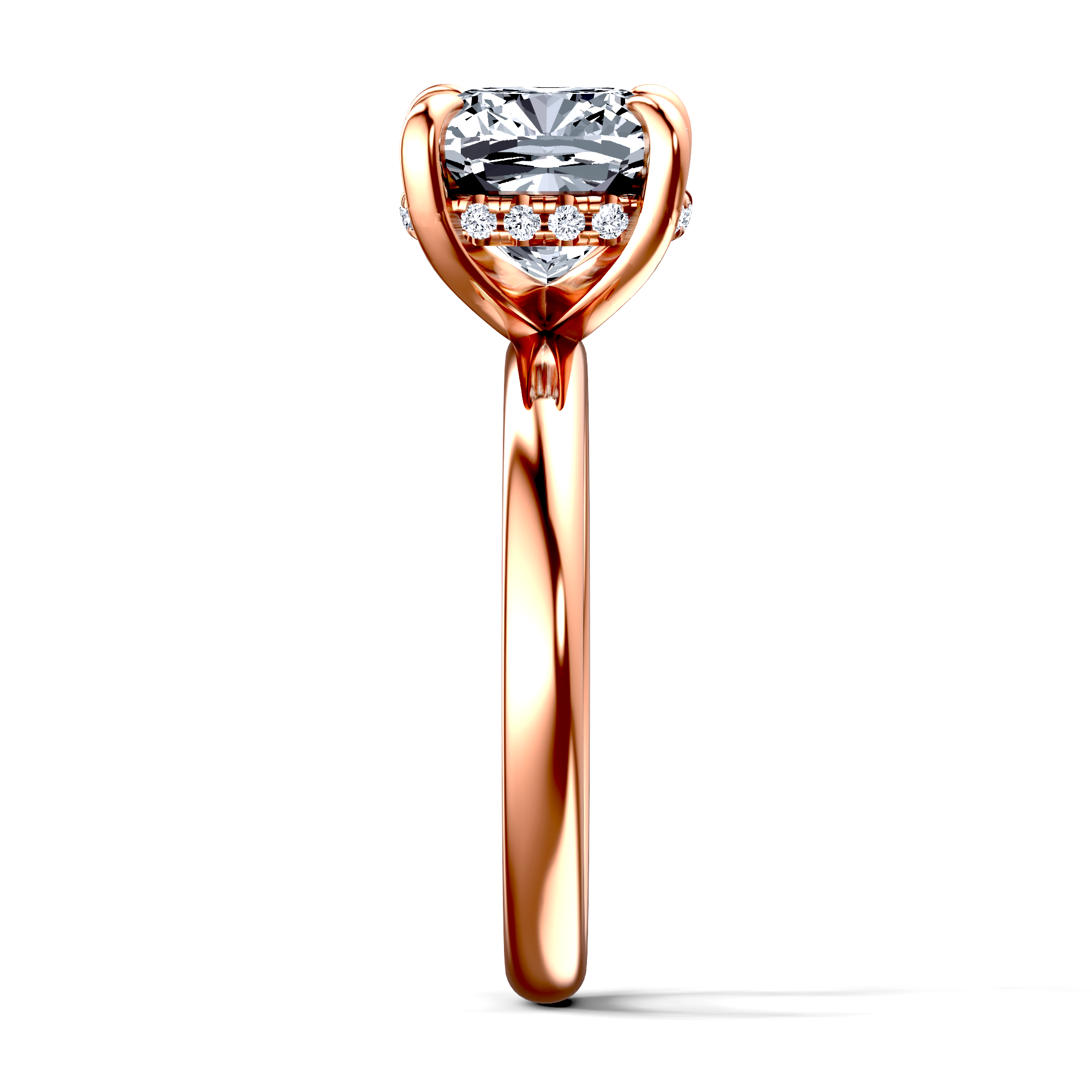 Image for 14K Rose Gold Cushion Halo engagement ring