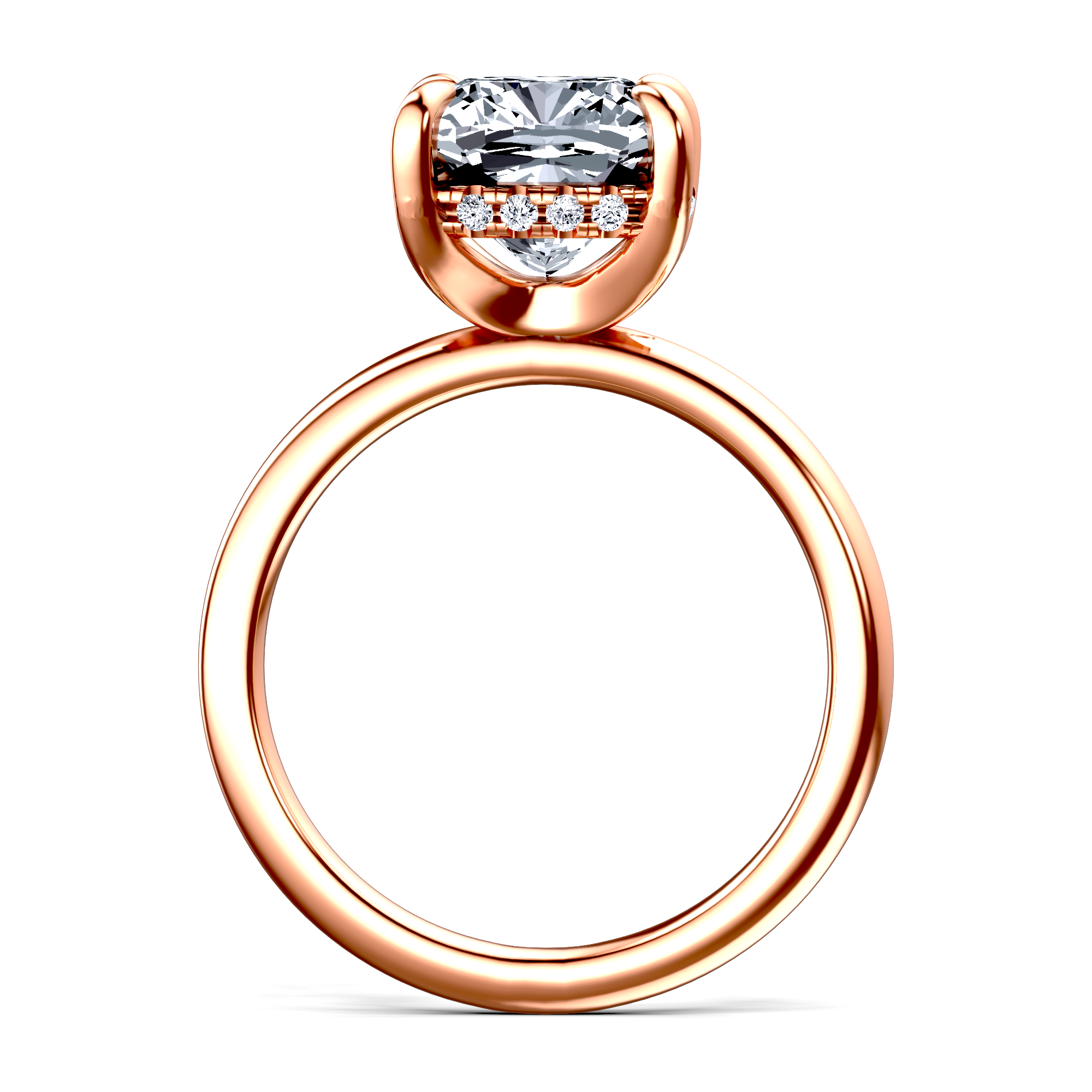Image for 14K Rose Gold Cushion Halo engagement ring
