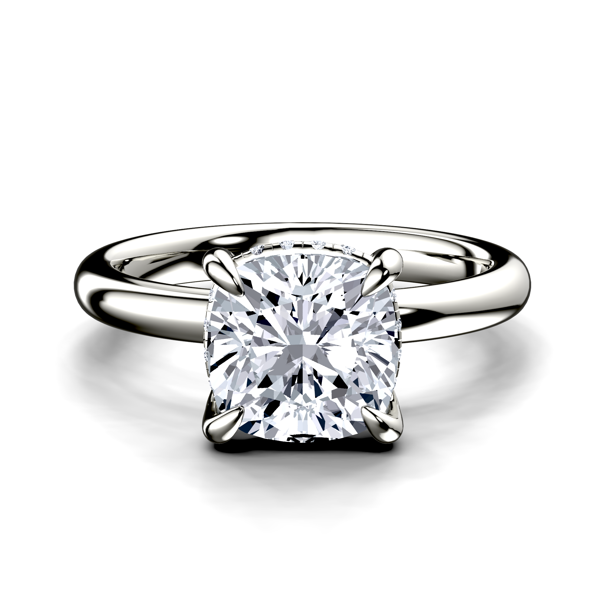 Image for Platinum Cushion Halo engagement ring