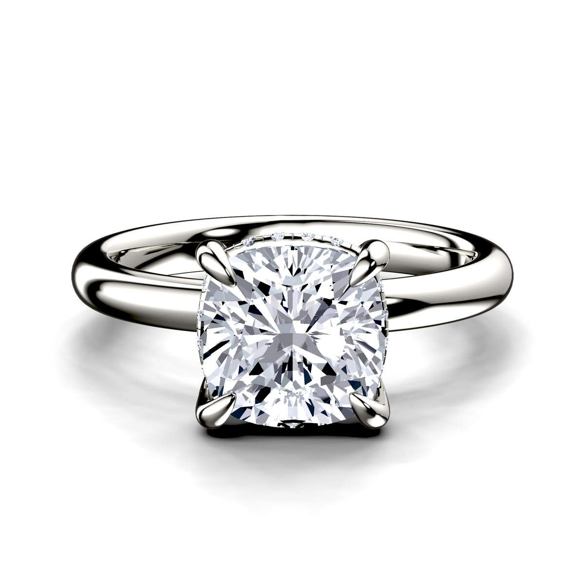 Image for Platinum Cushion Halo engagement ring