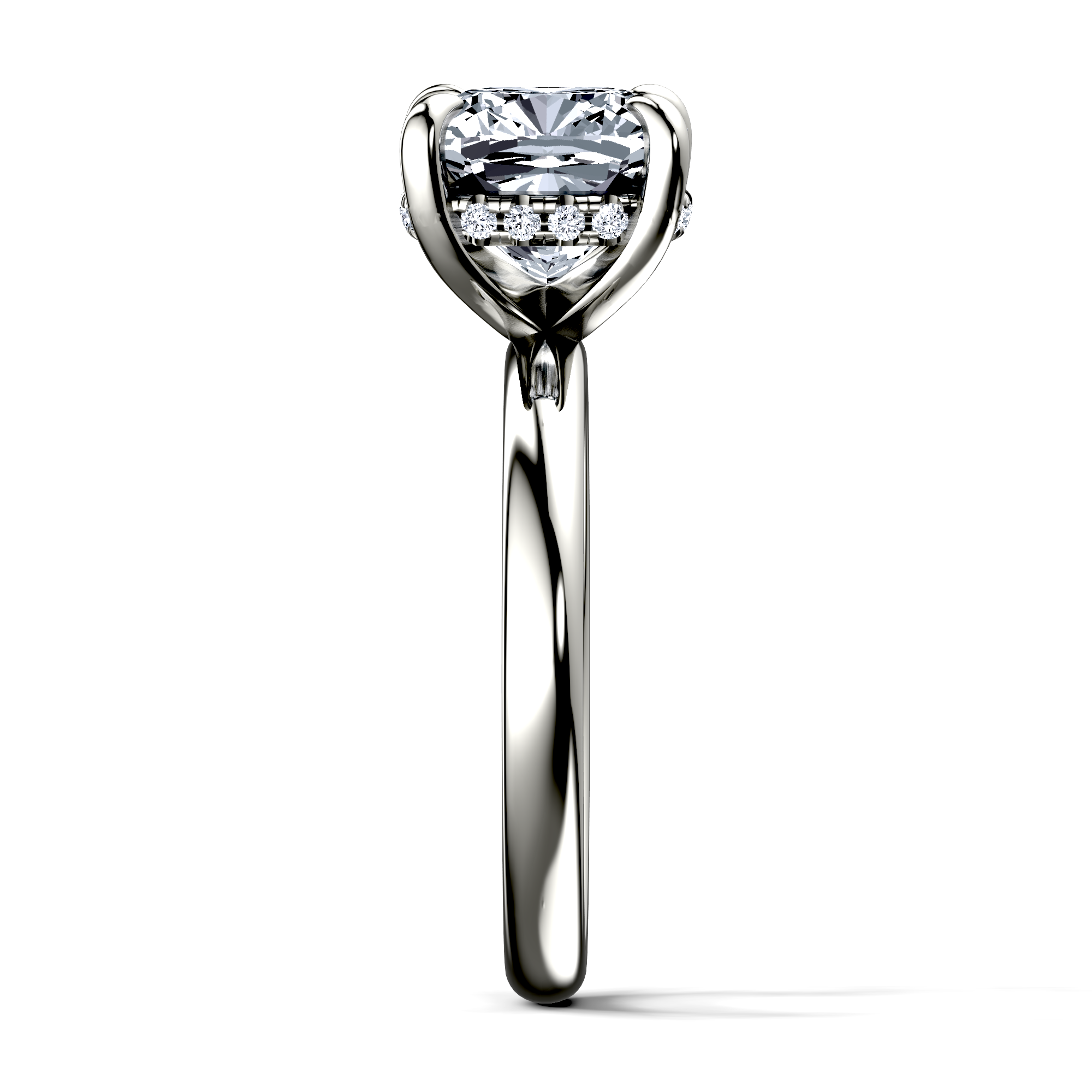 Image for 14K White Gold Cushion Halo engagement ring