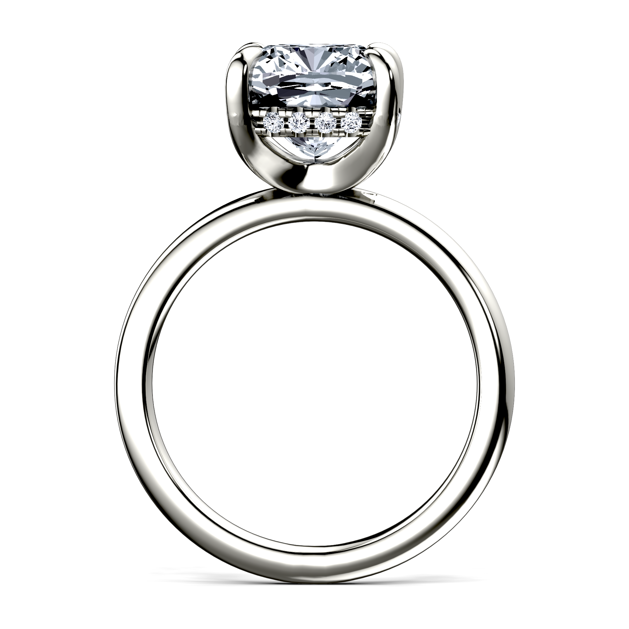 Image for 14K White Gold Cushion Halo engagement ring