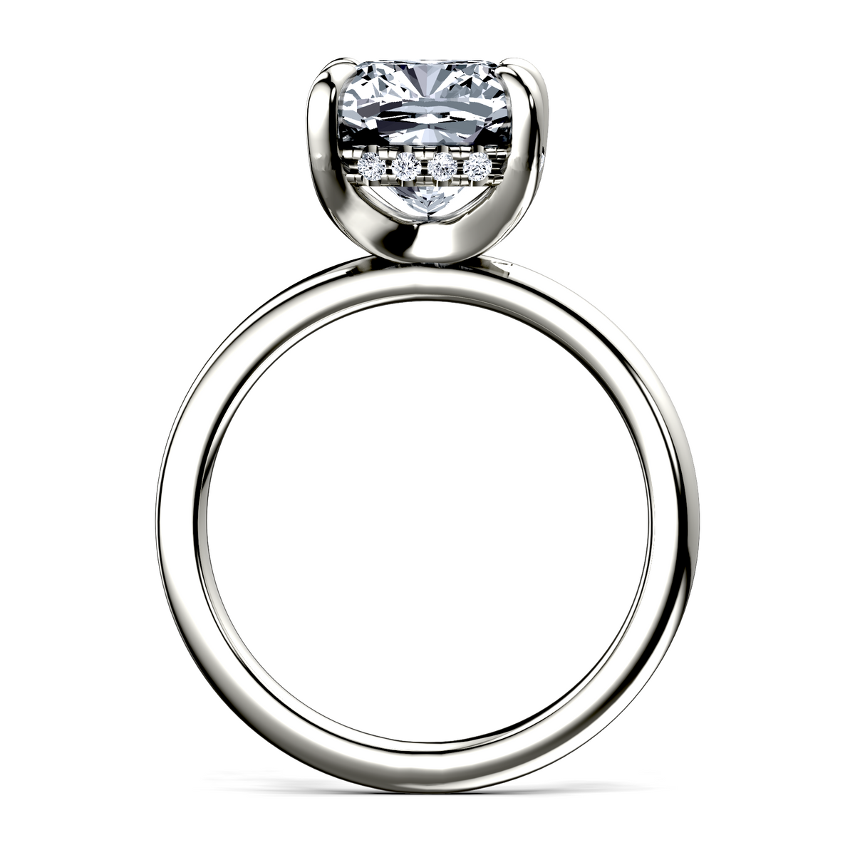 Image for Platinum Cushion Halo engagement ring