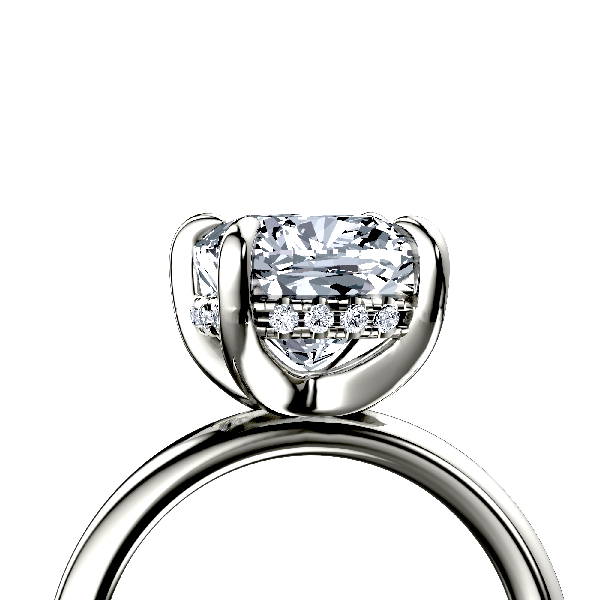 Image for Platinum Cushion Halo engagement ring