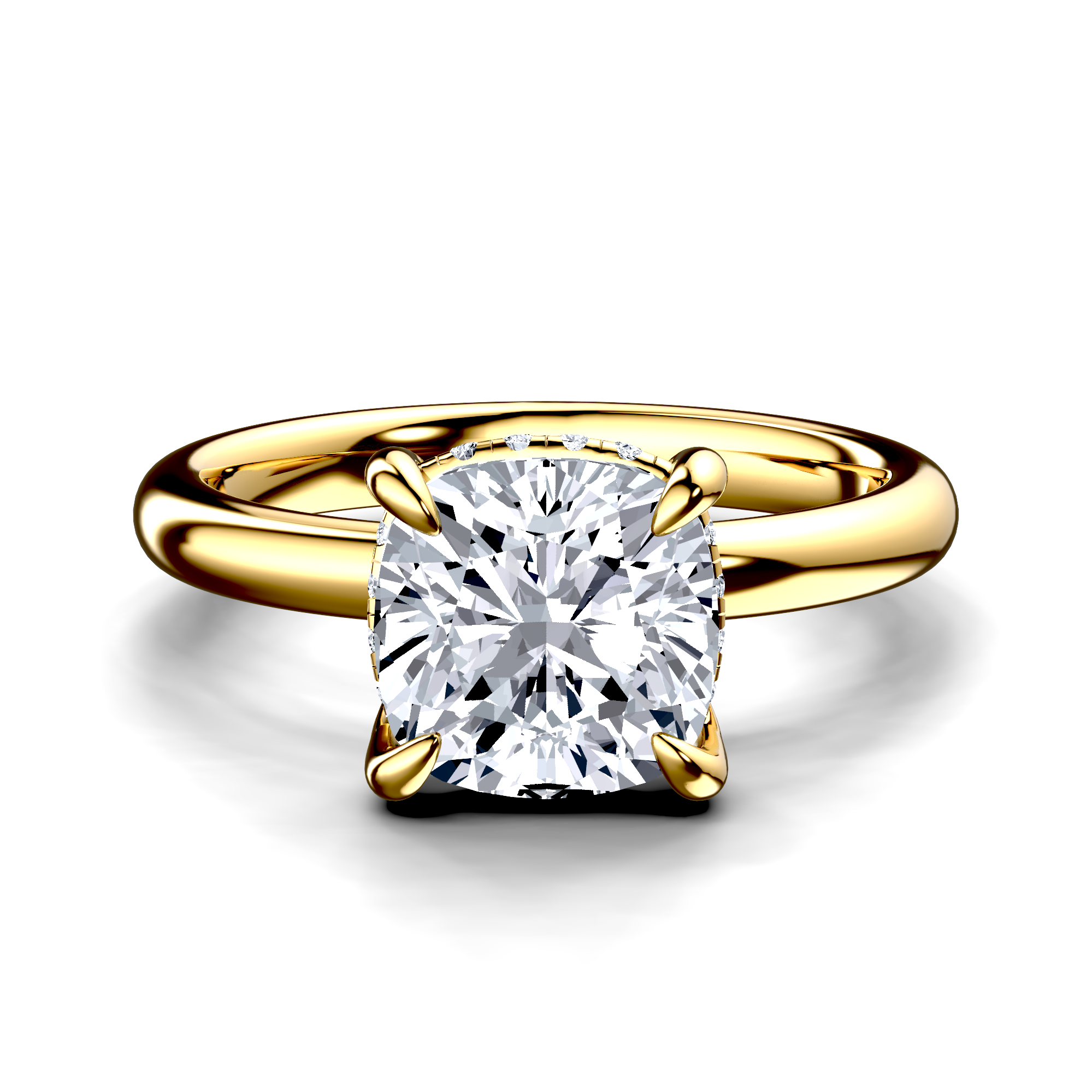 Image for 14K Yellow Gold Cushion Halo engagement ring
