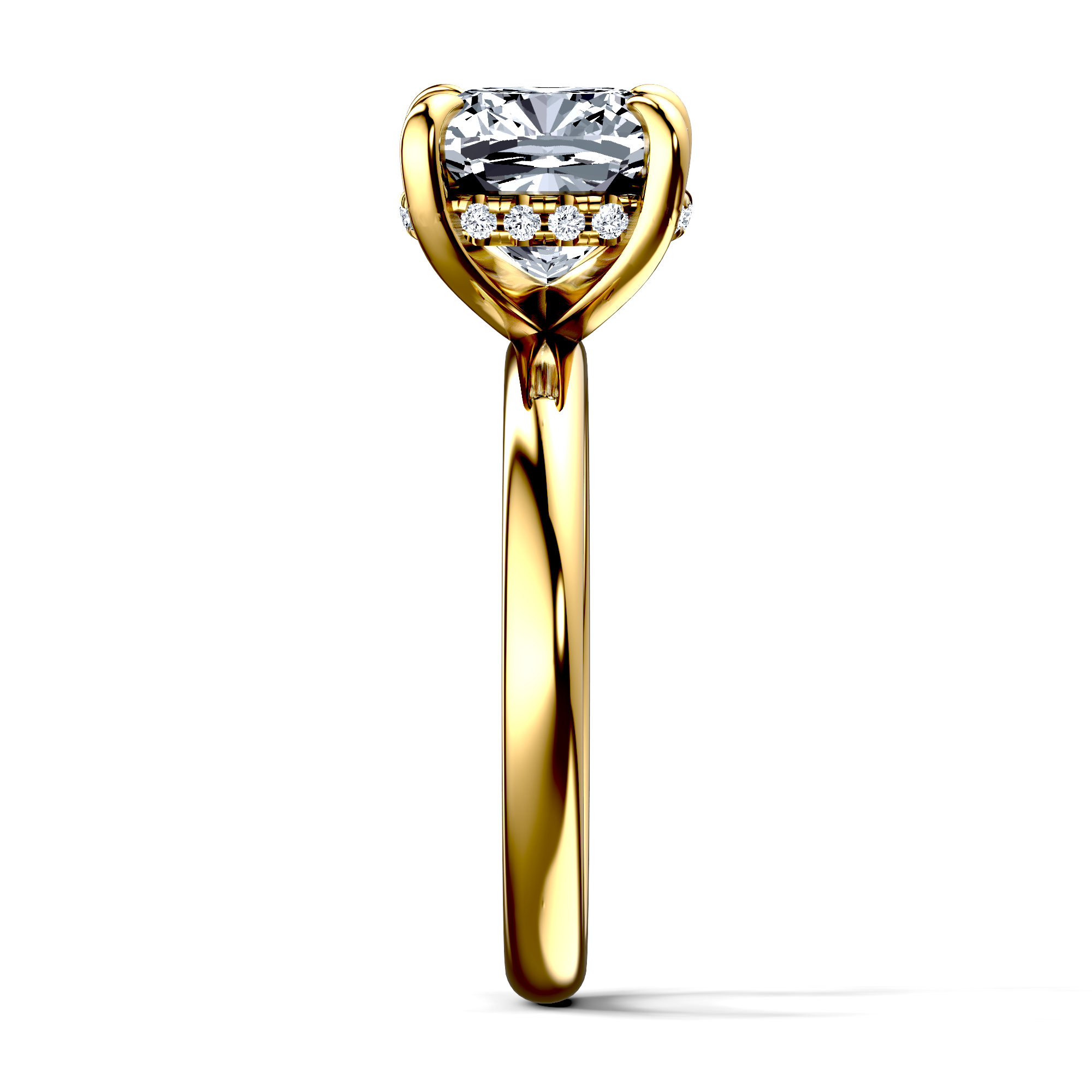 Image for 18K Yellow Gold Cushion Halo engagement ring