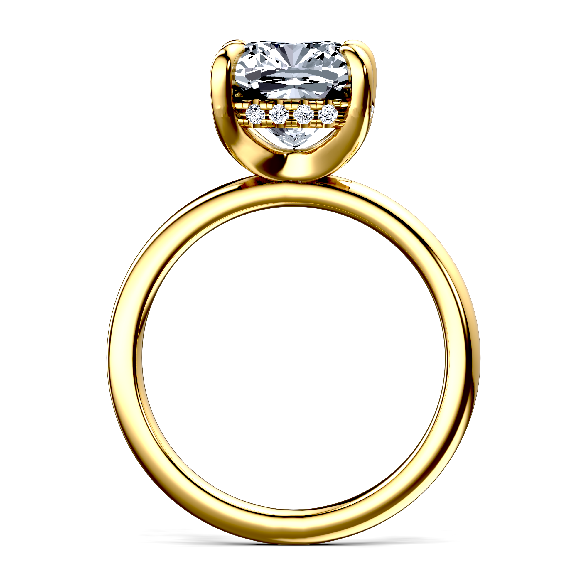 Image for 18K Yellow Gold Cushion Halo engagement ring