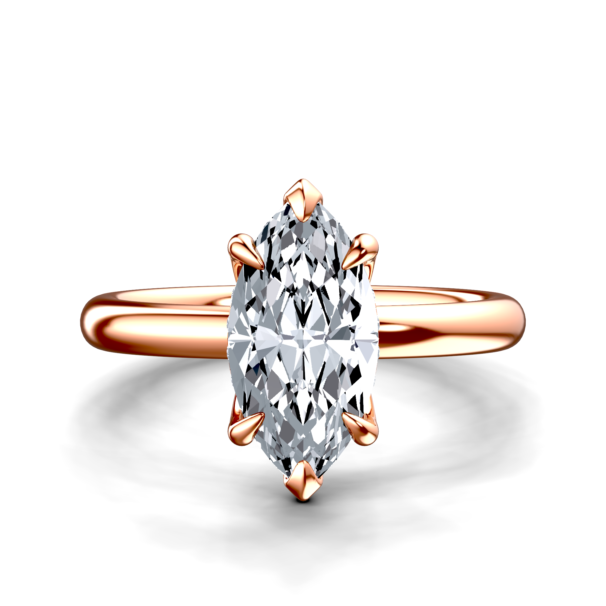 Image for 18K Rose Gold Marquise Halo engagement ring