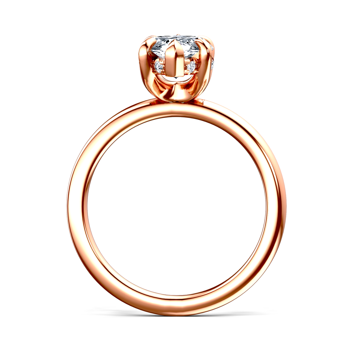 Image for 18K Rose Gold Marquise Halo engagement ring