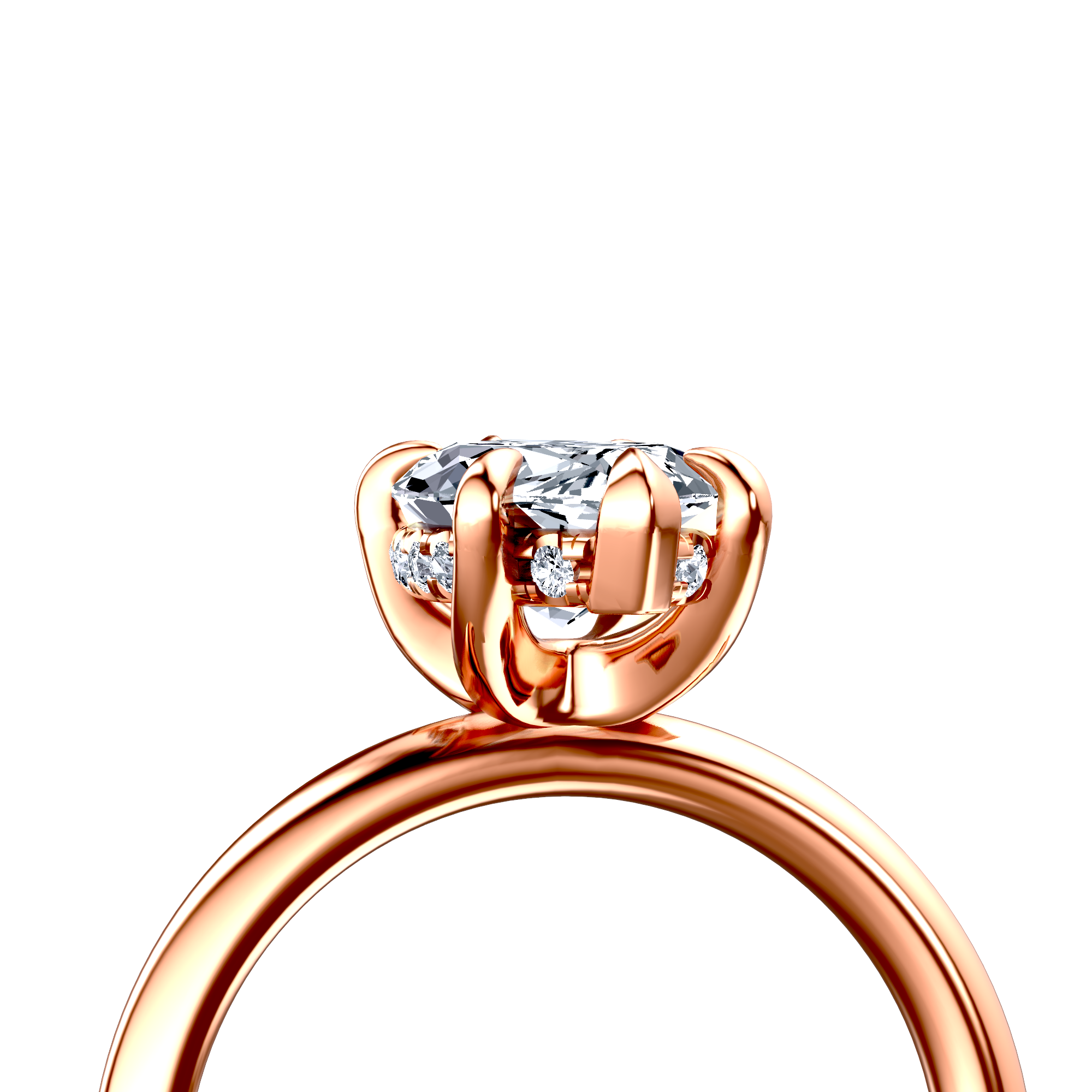 Image for 18K Rose Gold Marquise Halo engagement ring