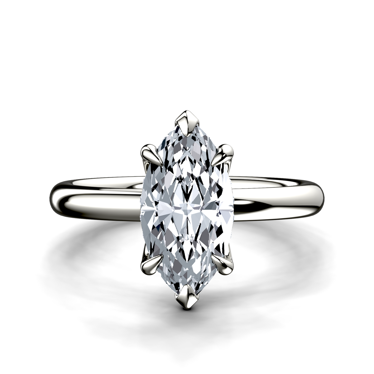 Image for 14K White Gold Marquise Halo engagement ring