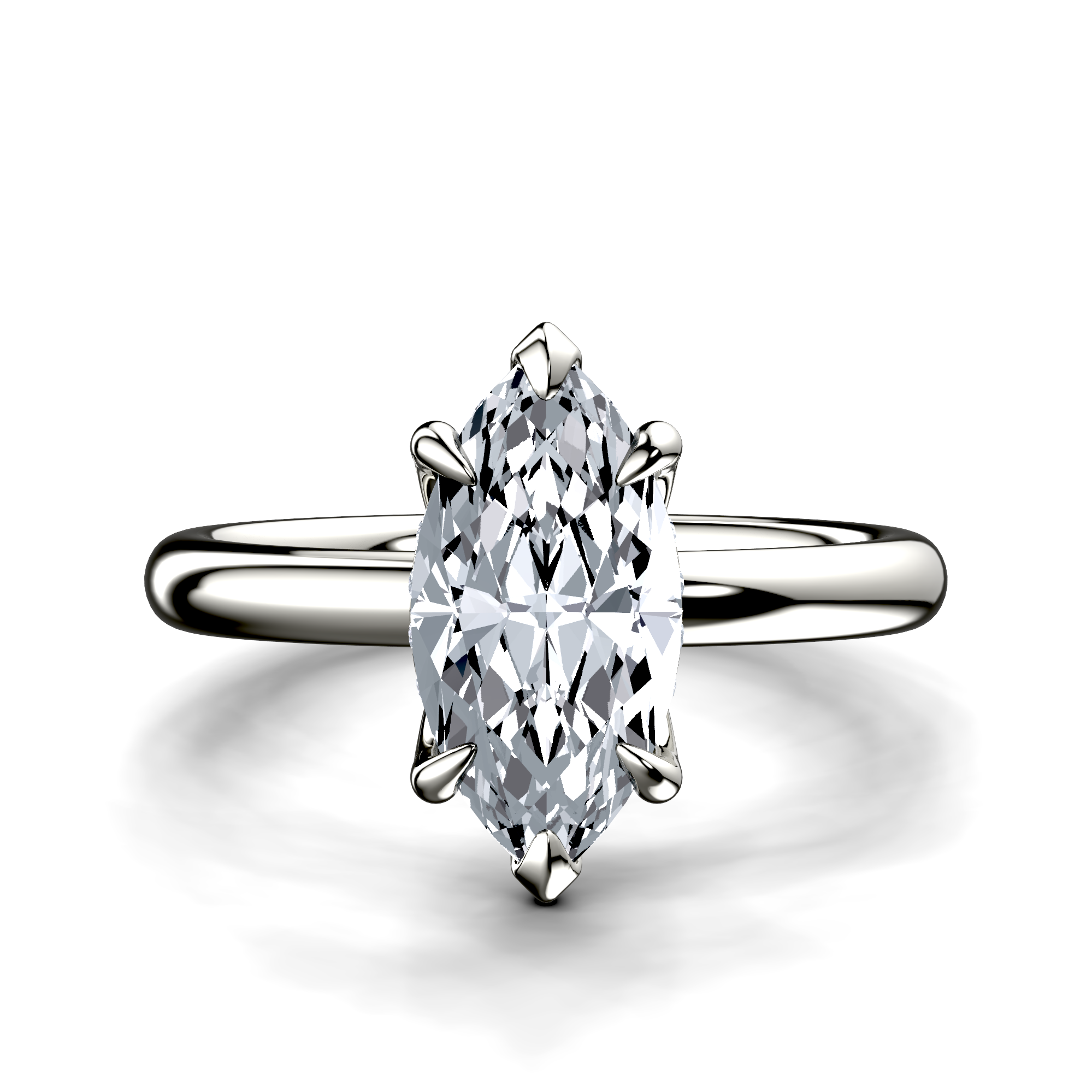 Image for 18K White Gold Marquise Halo engagement ring