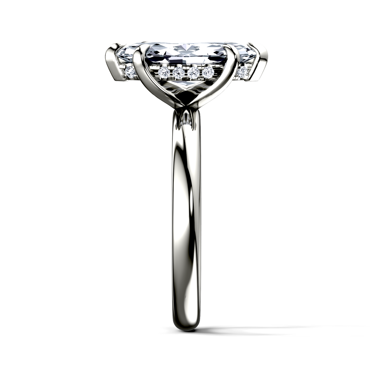 Image for 18K White Gold Marquise Halo engagement ring