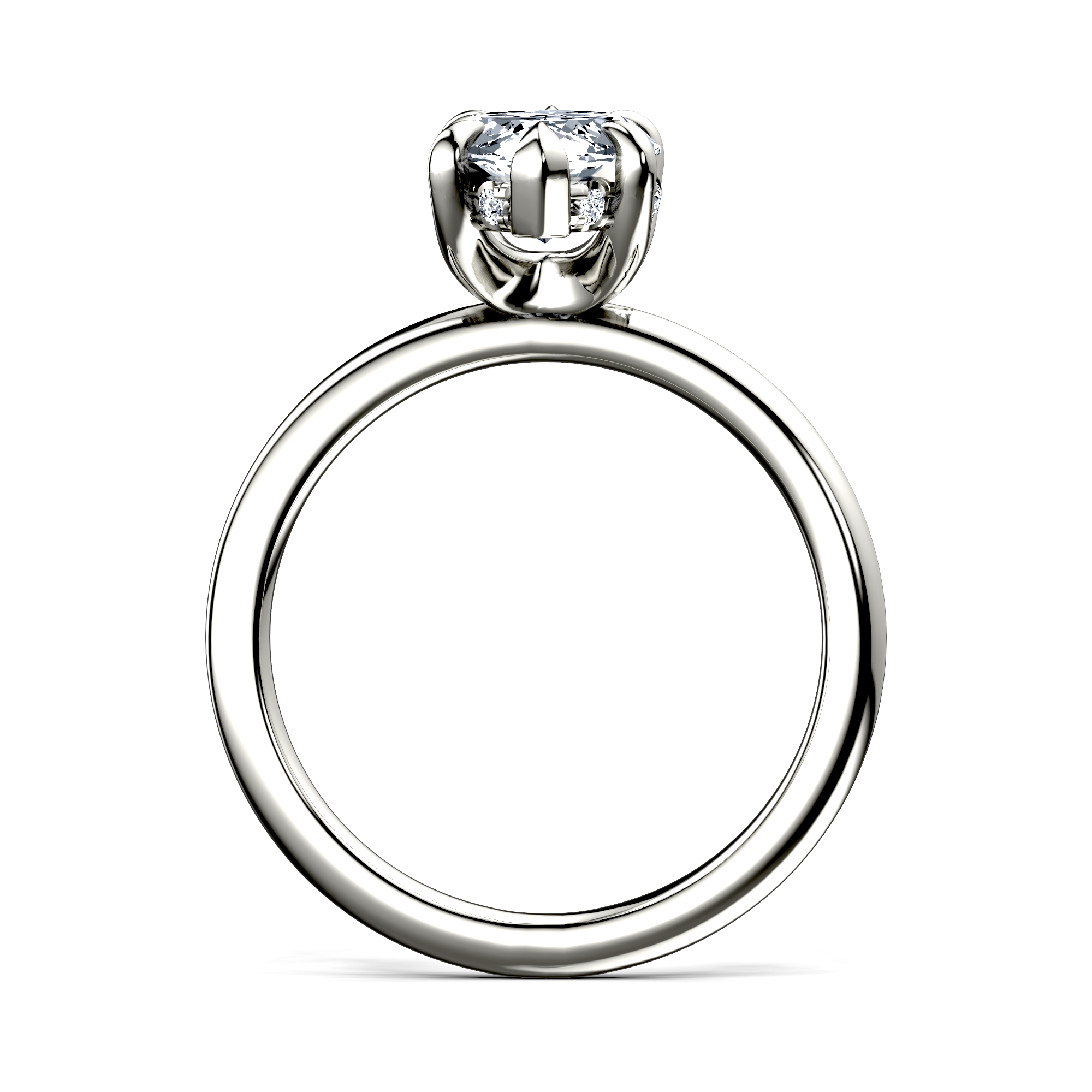 Image for 18K White Gold Marquise Halo engagement ring
