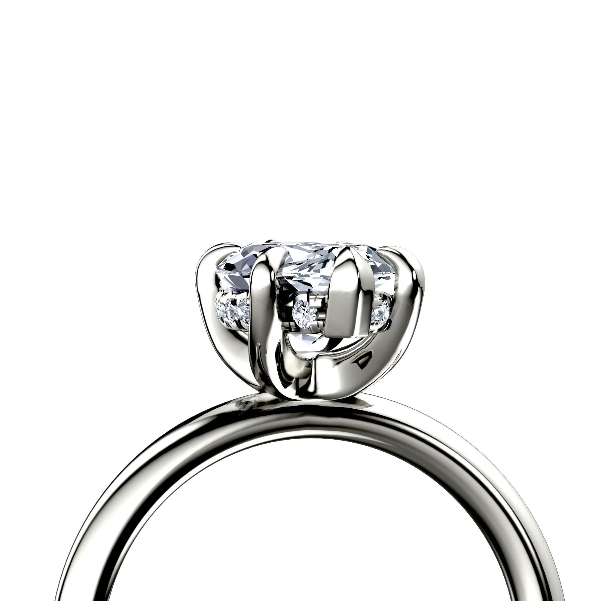Image for 18K White Gold Marquise Halo engagement ring