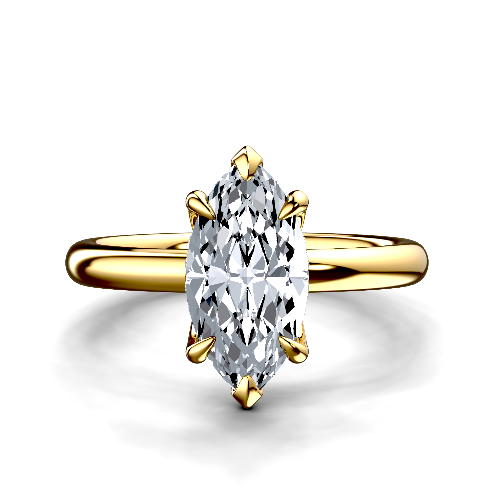 Image for 14K Yellow Gold Marquise Halo engagement ring