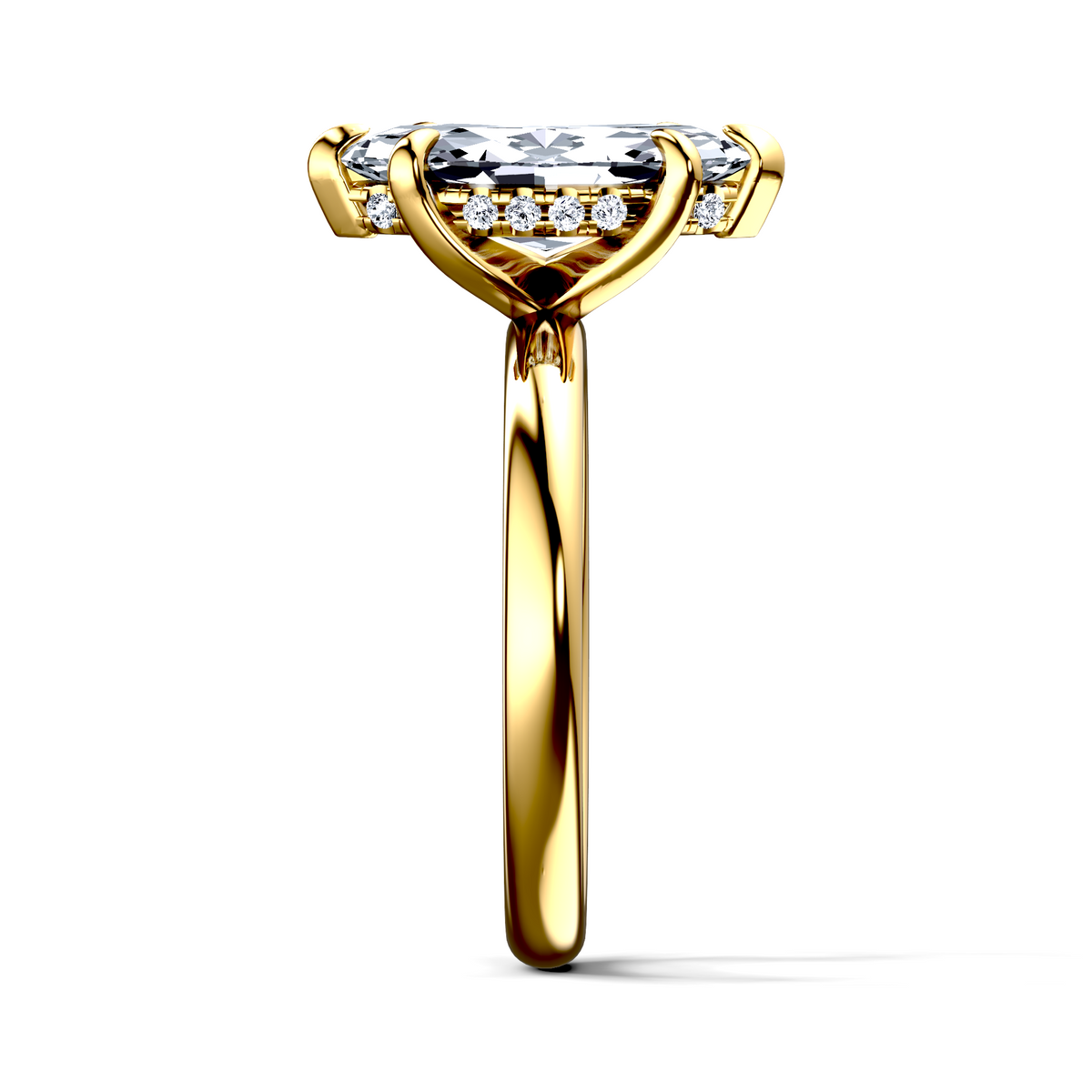 Image for 14K Yellow Gold Marquise Halo engagement ring