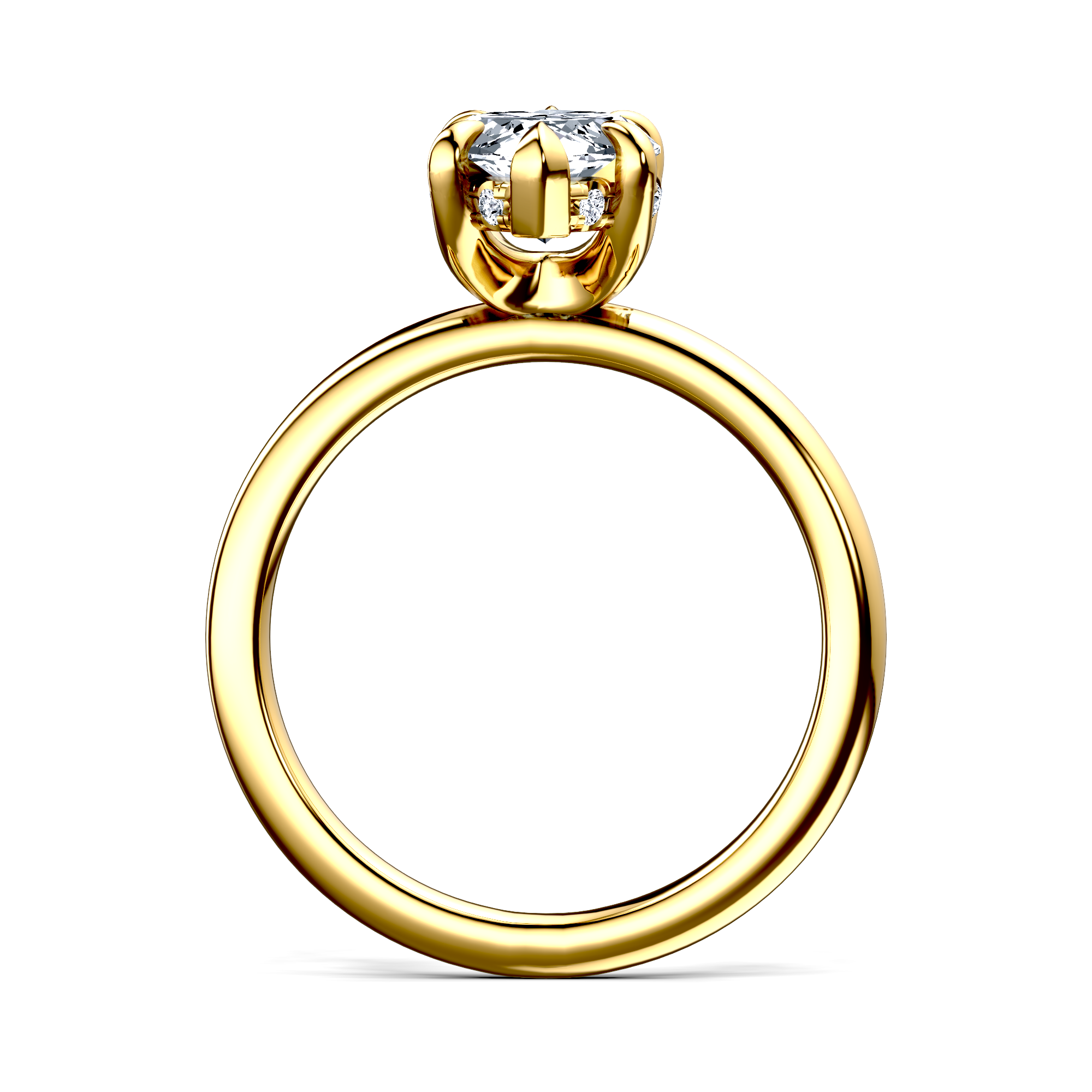 Image for 14K Yellow Gold Marquise Halo engagement ring