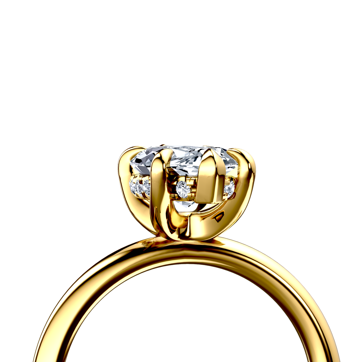 Image for 14K Yellow Gold Marquise Halo engagement ring