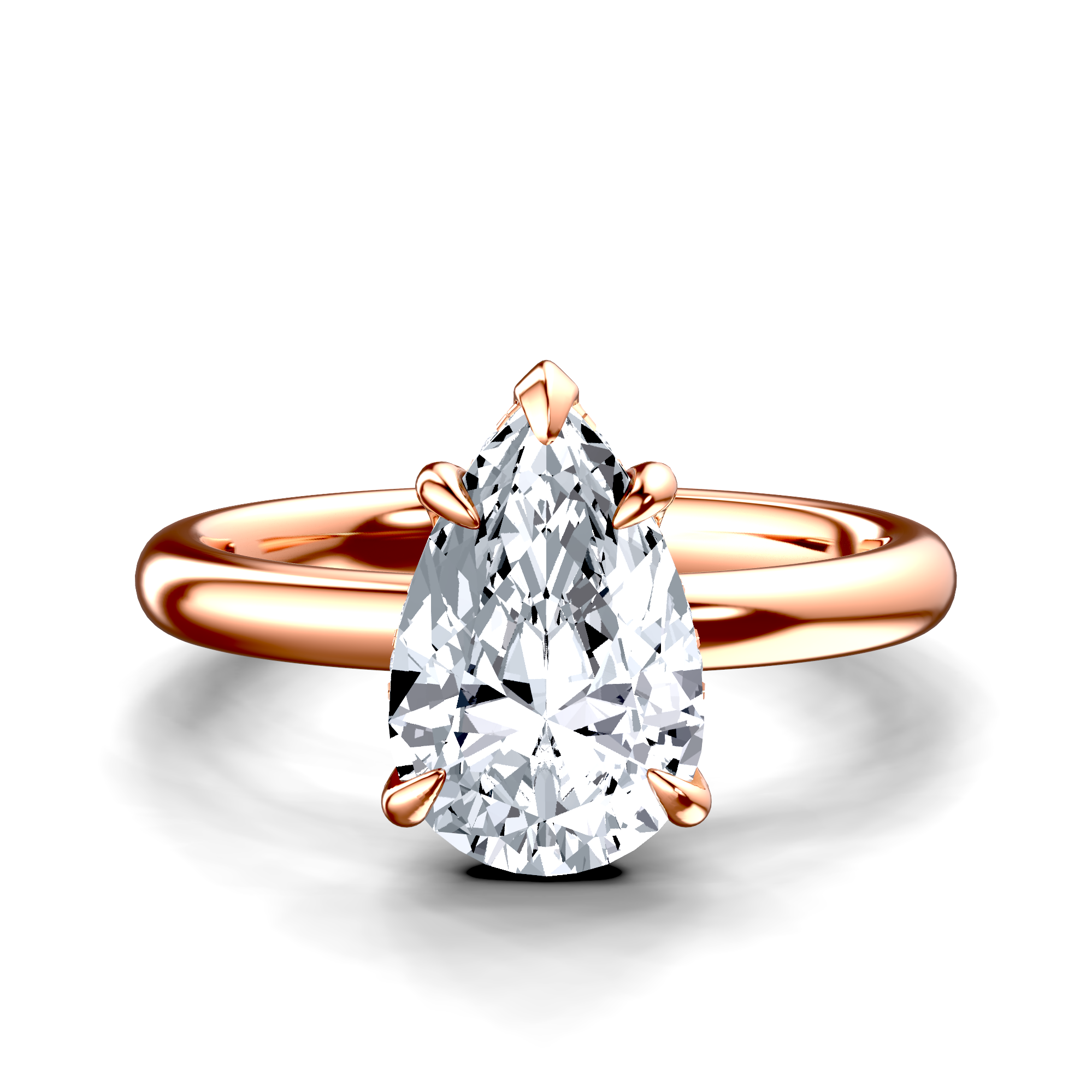 Image for 14K Rose Gold Pear Halo engagement ring