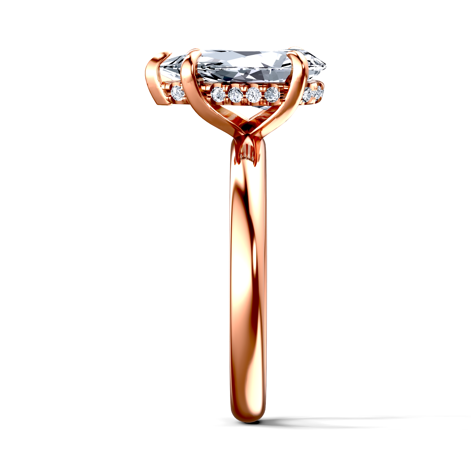 Image for 14K Rose Gold Pear Halo engagement ring