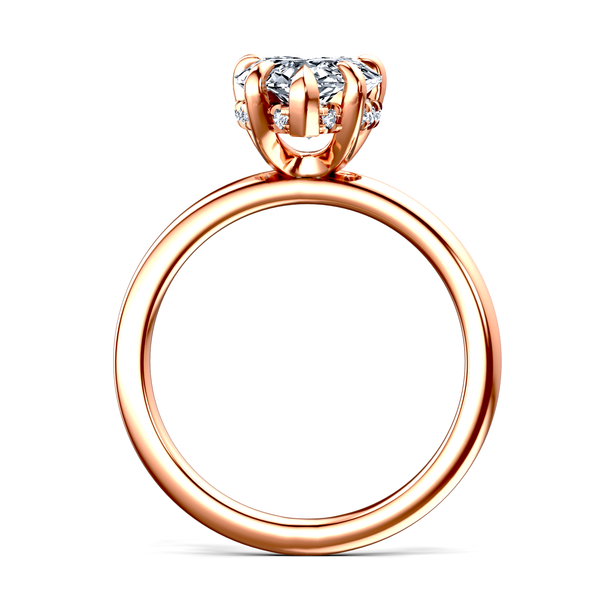 Image for 14K Rose Gold Pear Halo engagement ring