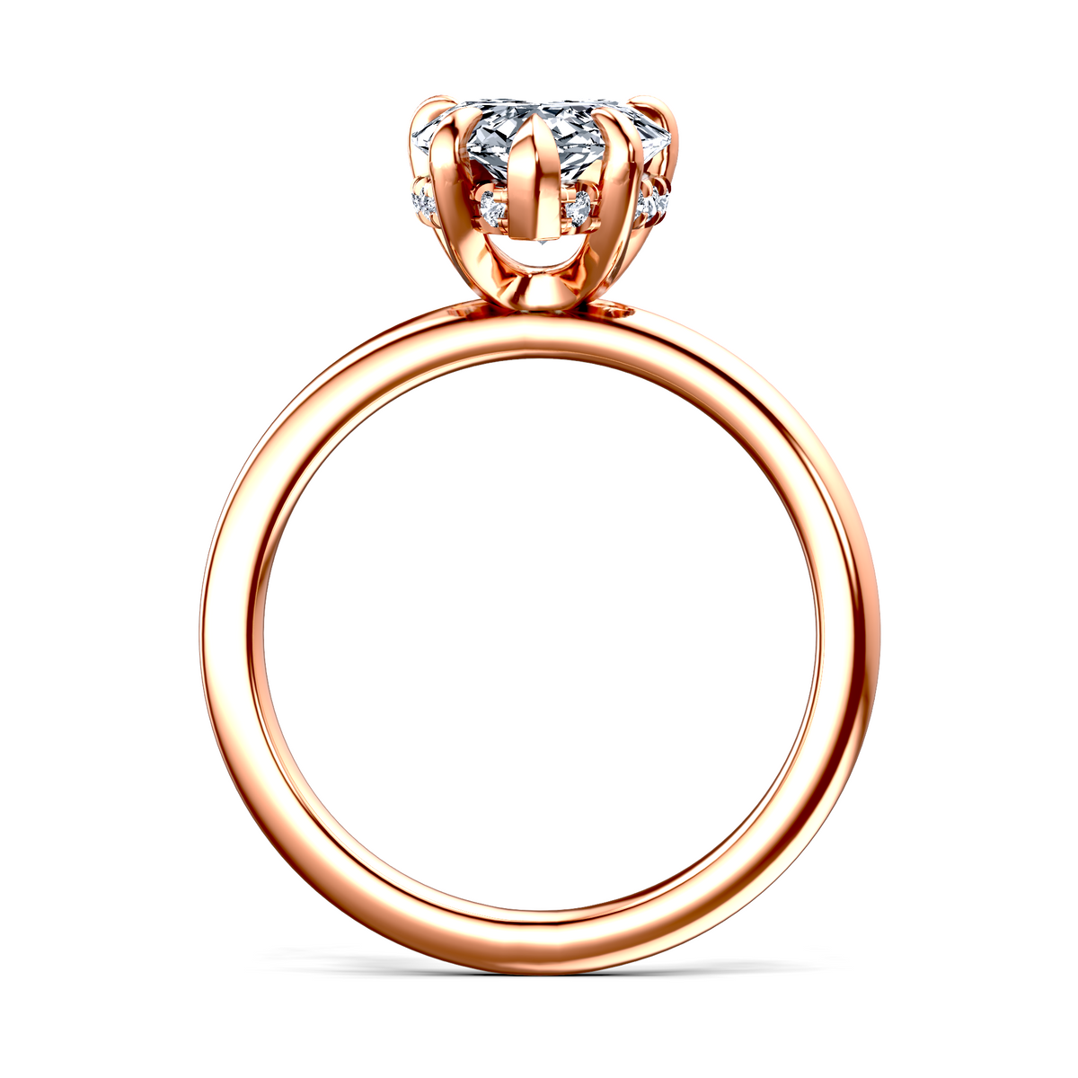 Image for 14K Rose Gold Pear Halo engagement ring
