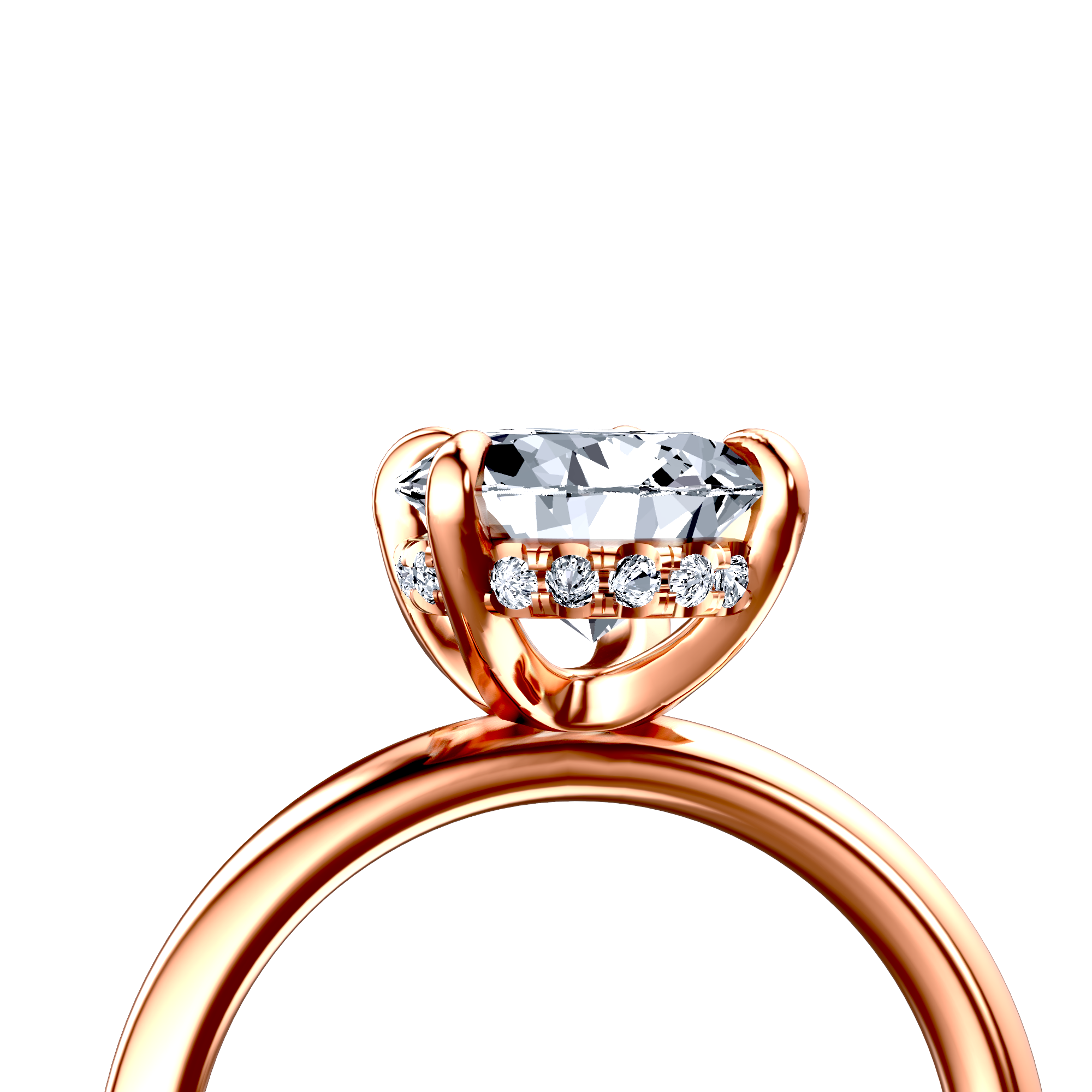 Image for 14K Rose Gold Pear Halo engagement ring