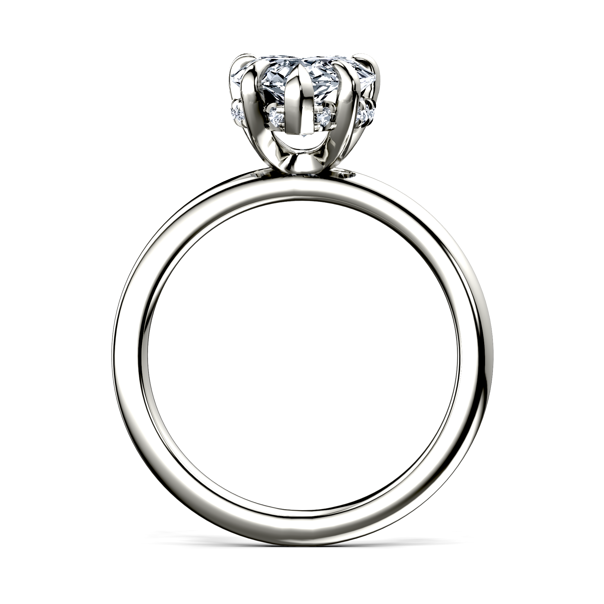 Image for 18K White Gold Pear Halo engagement ring