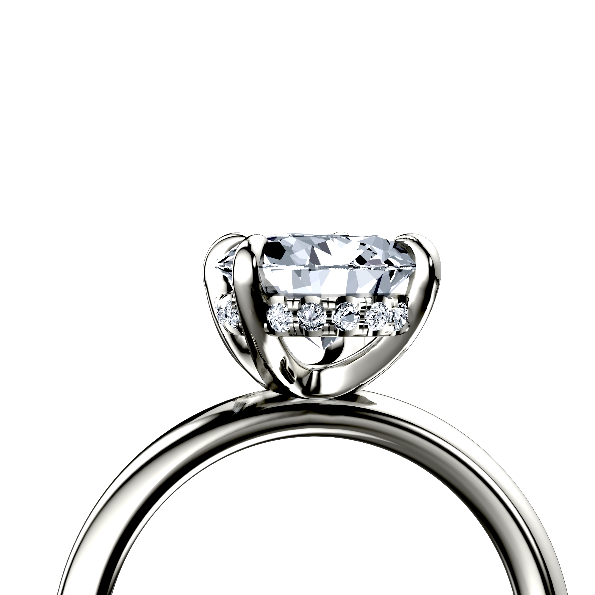 Image for 18K White Gold Pear Halo engagement ring