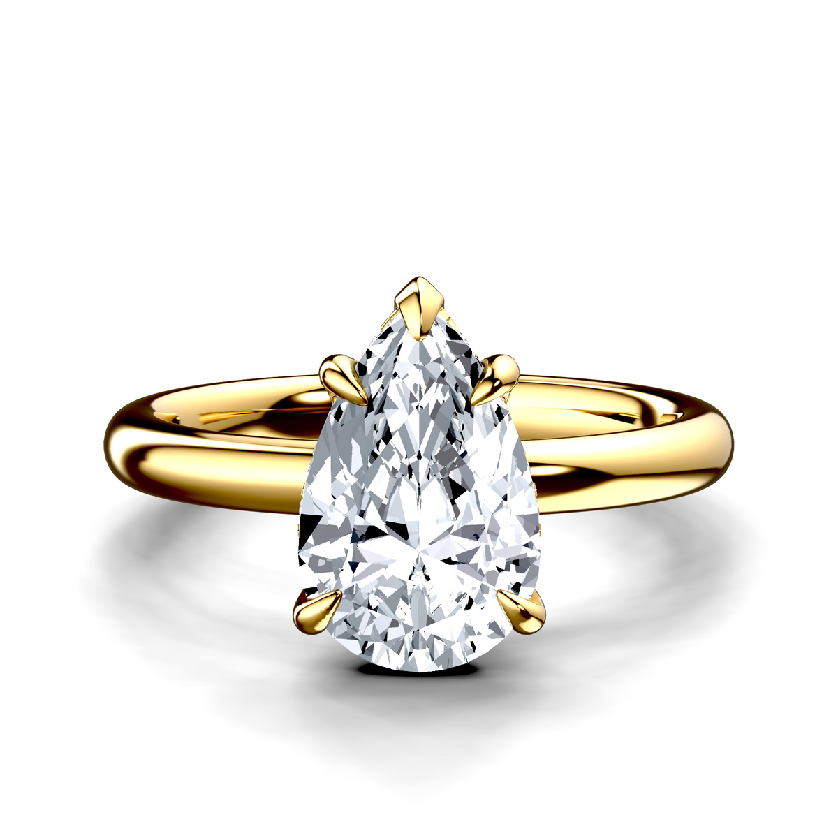 Image for 14K Yellow Gold Pear Halo engagement ring
