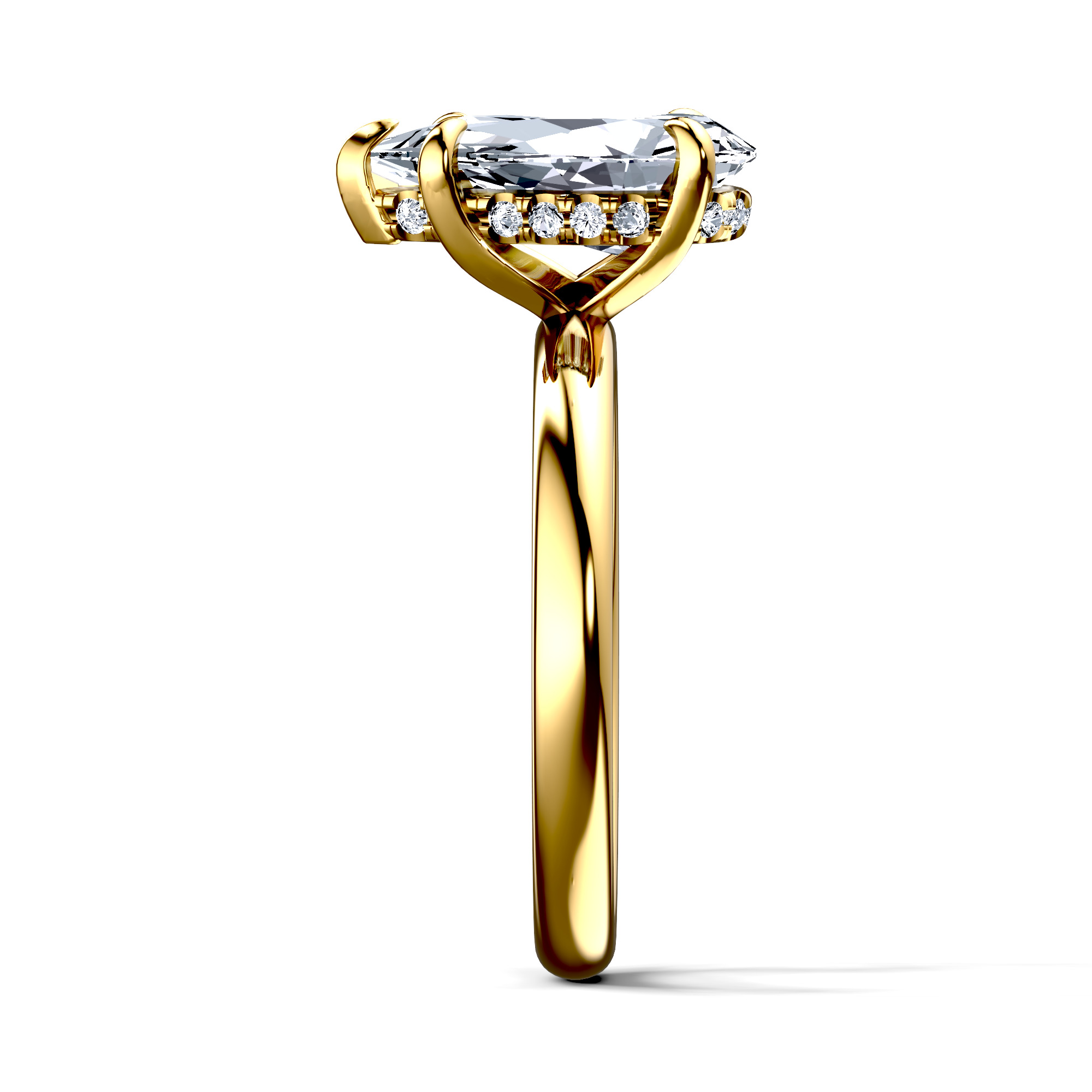 Image for 14K Yellow Gold Pear Halo engagement ring