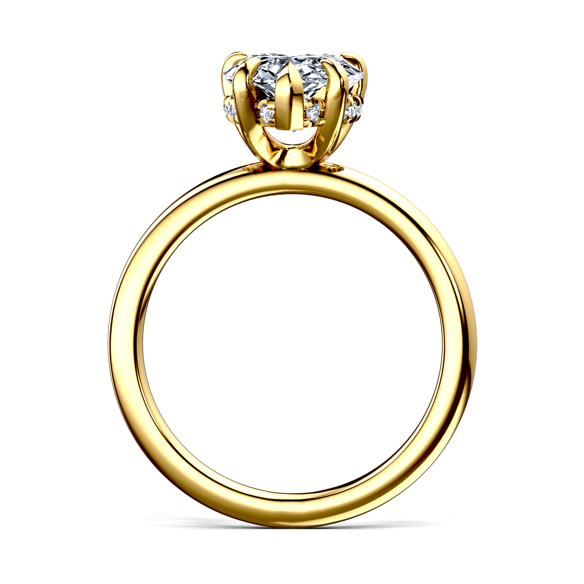 Image for 14K Yellow Gold Pear Halo engagement ring