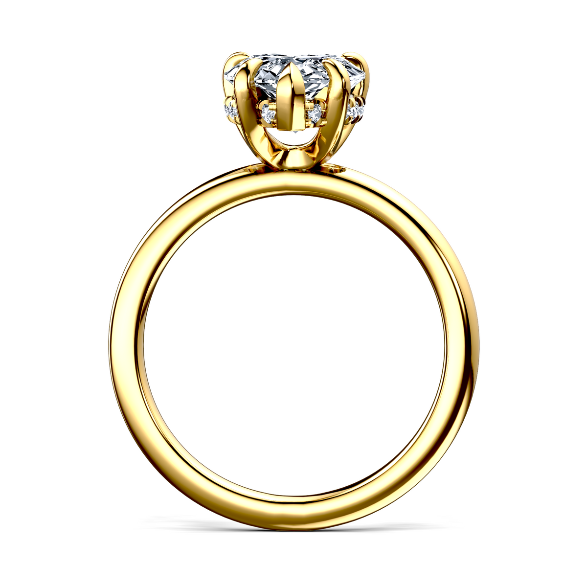 Image for 18K Yellow Gold Pear Halo engagement ring