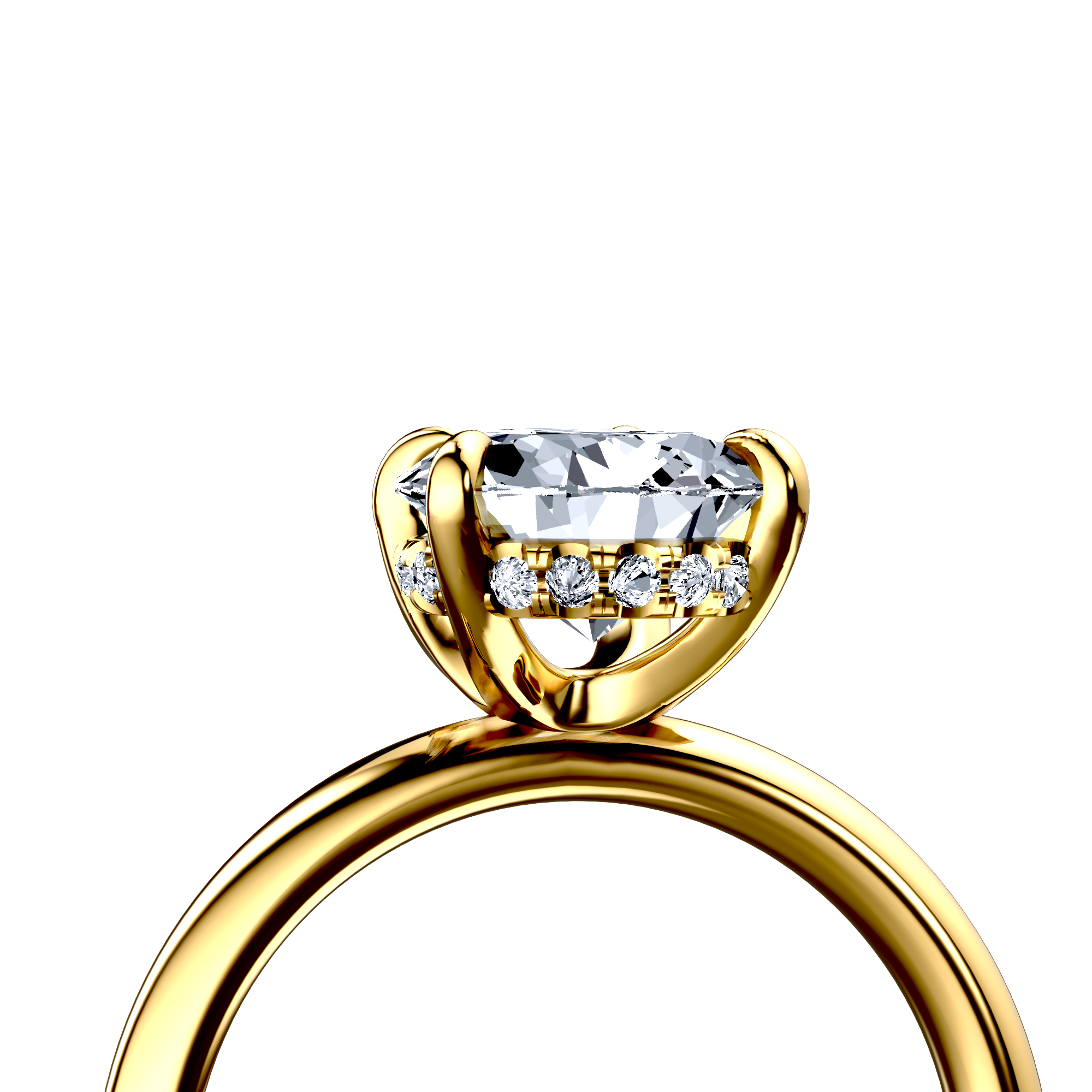 Image for 14K Yellow Gold Pear Halo engagement ring