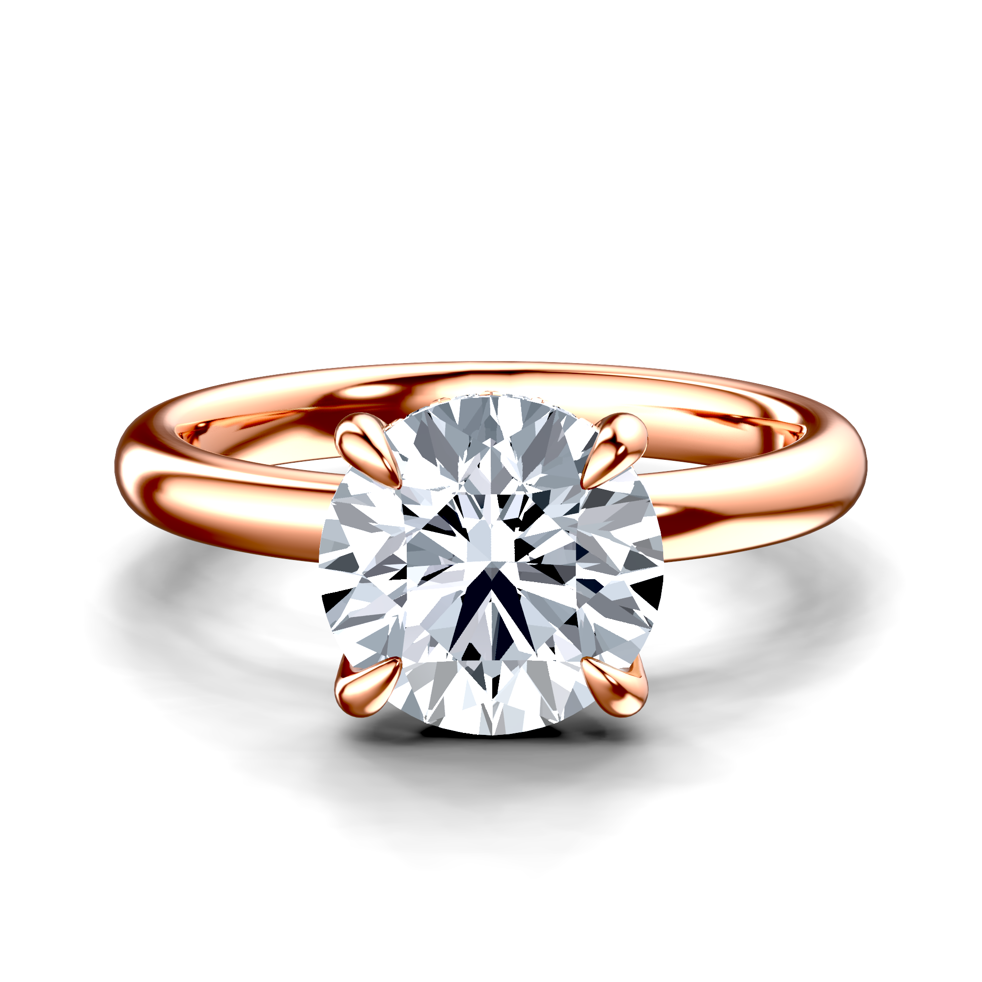 Image for 14K Rose Gold Round Halo engagement ring