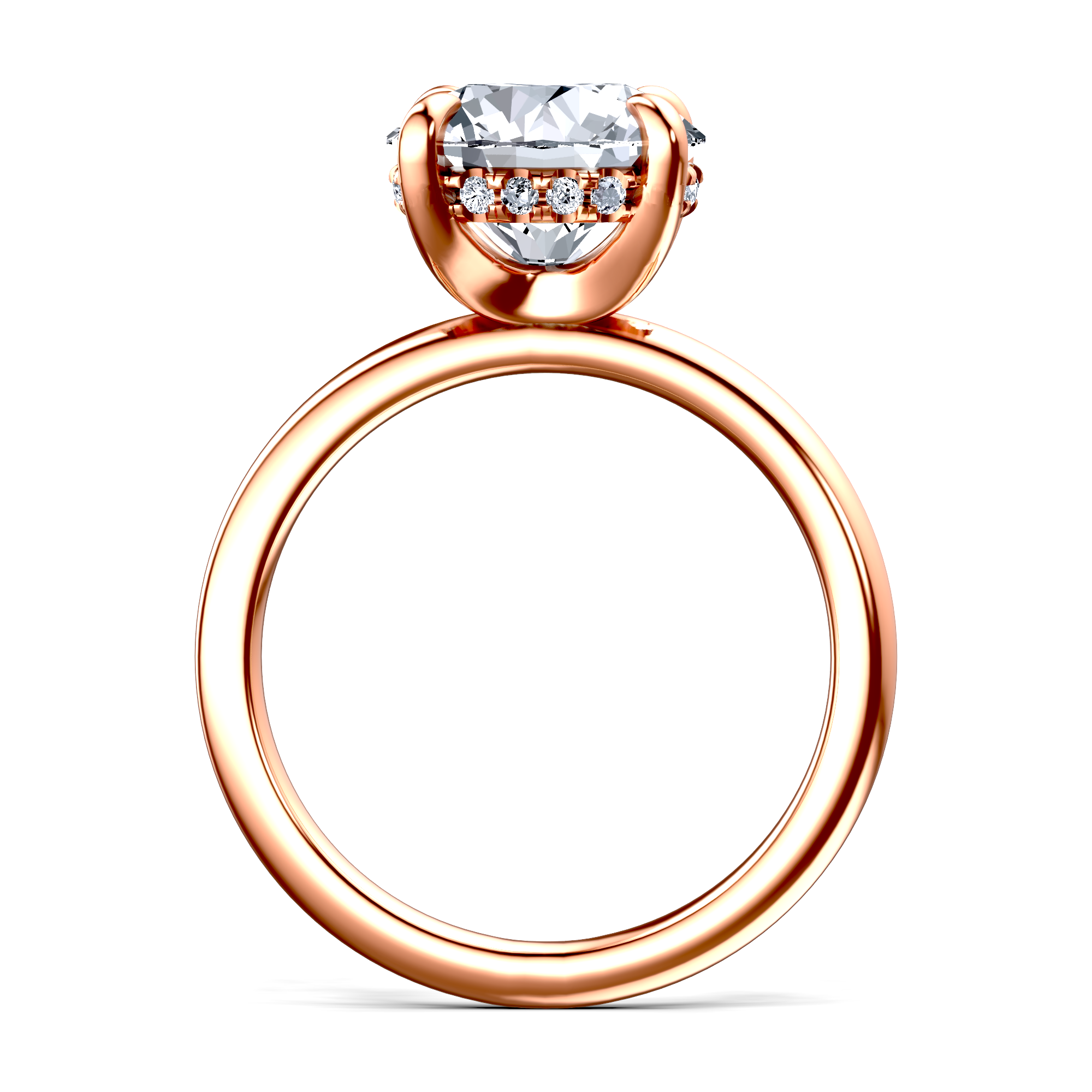 Image for 18K Rose Gold Round Halo engagement ring