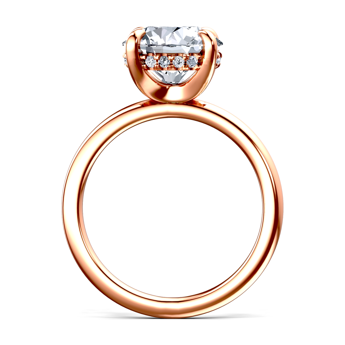 Image for 18K Rose Gold Round Halo engagement ring