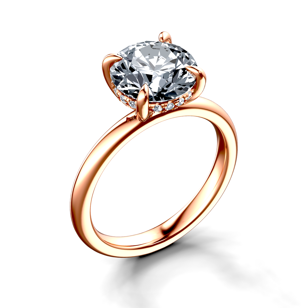 Image for 14K Rose Gold Round Halo engagement ring