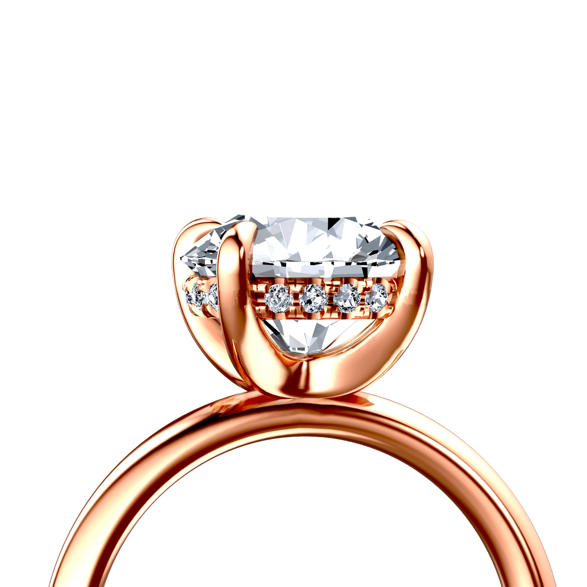 Image for 14K Rose Gold Round Halo engagement ring