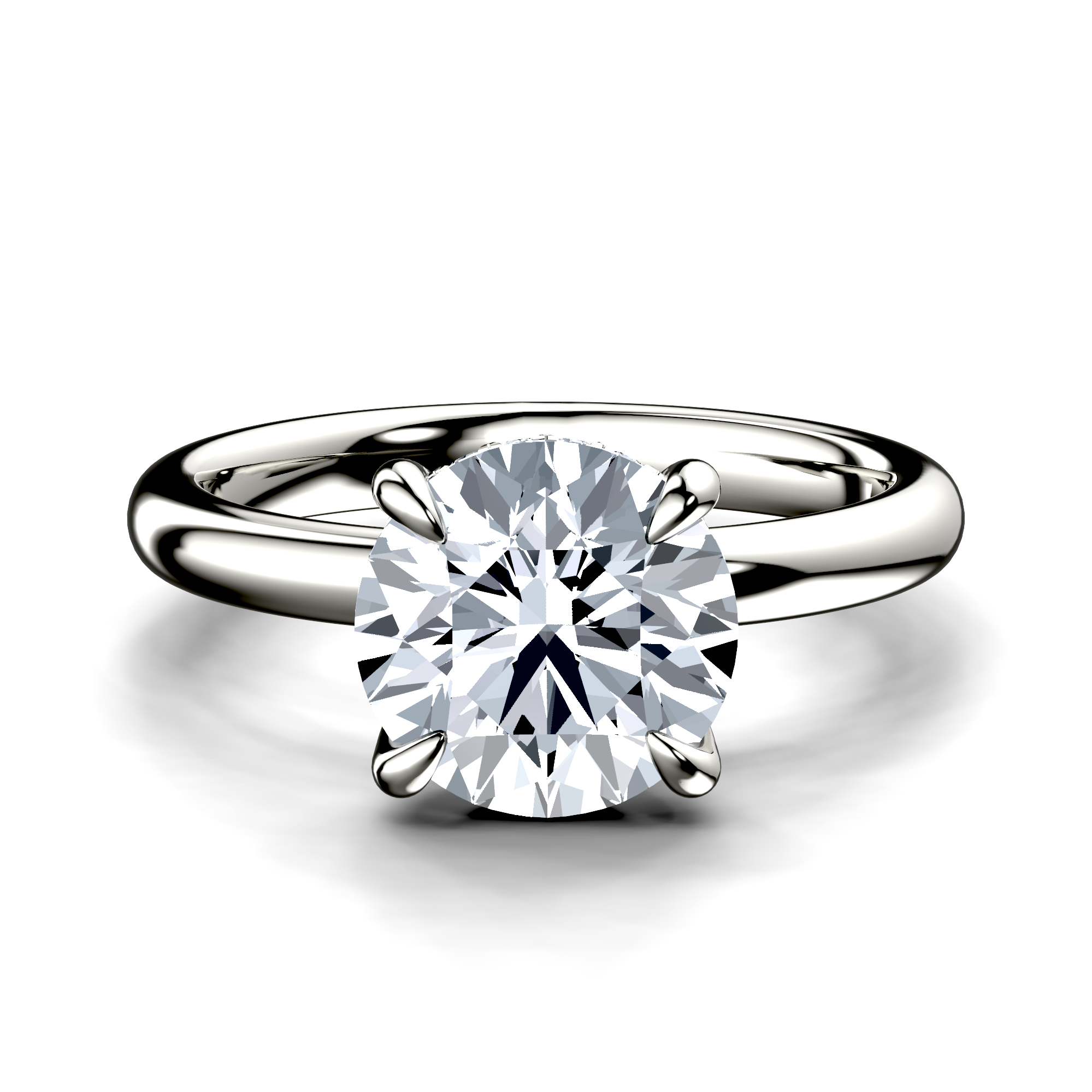 Image for 18K White Gold Round Halo engagement ring