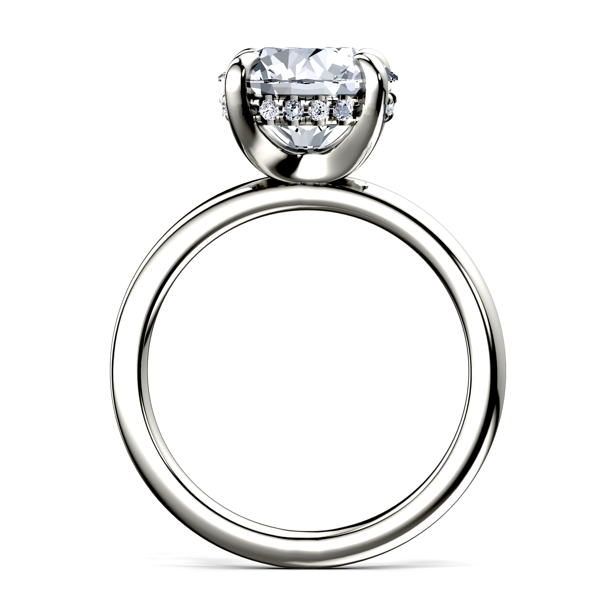 Image for 18K White Gold Round Halo engagement ring