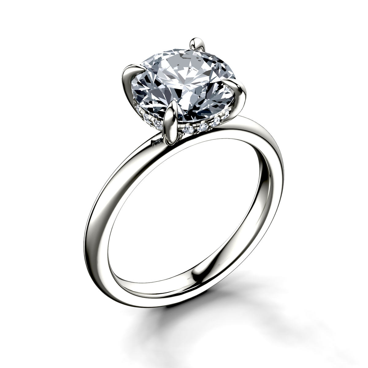 Image for 14K White Gold Round Halo engagement ring