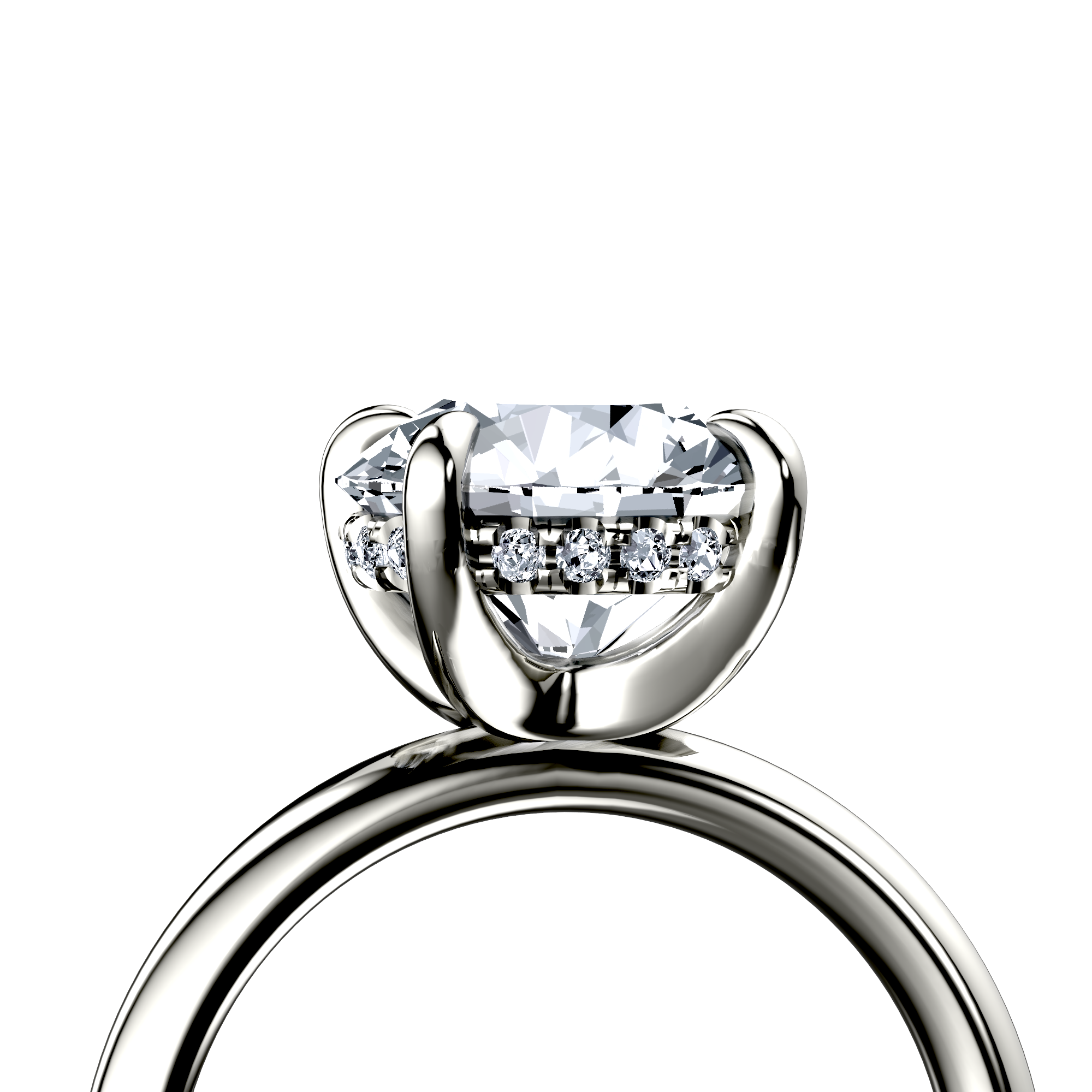 Image for 14K White Gold Round Halo engagement ring