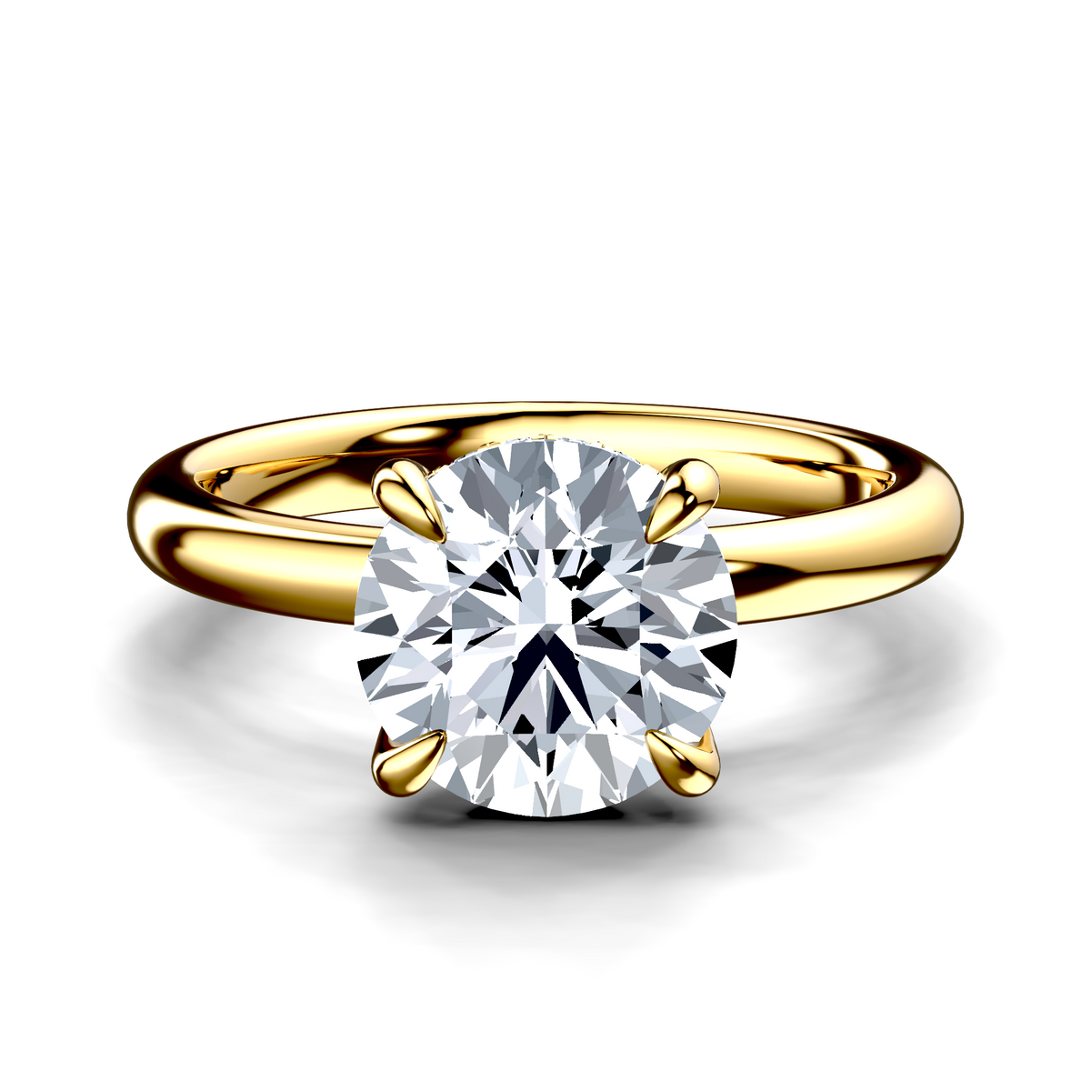 Image for 14K Yellow Gold Round Halo engagement ring