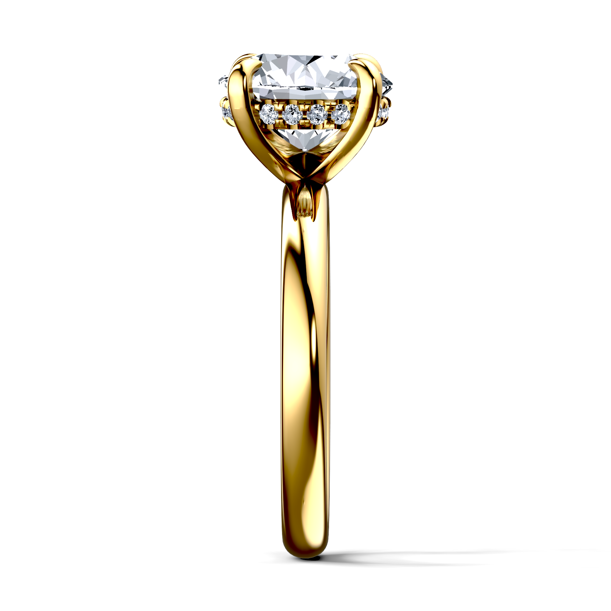 Image for 14K Yellow Gold Round Halo engagement ring