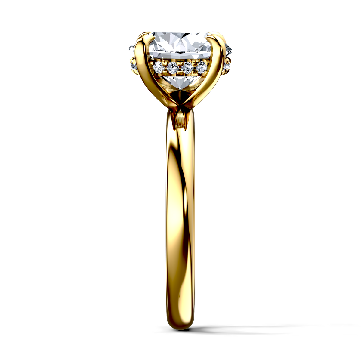Image for 18K Yellow Gold Round Halo engagement ring