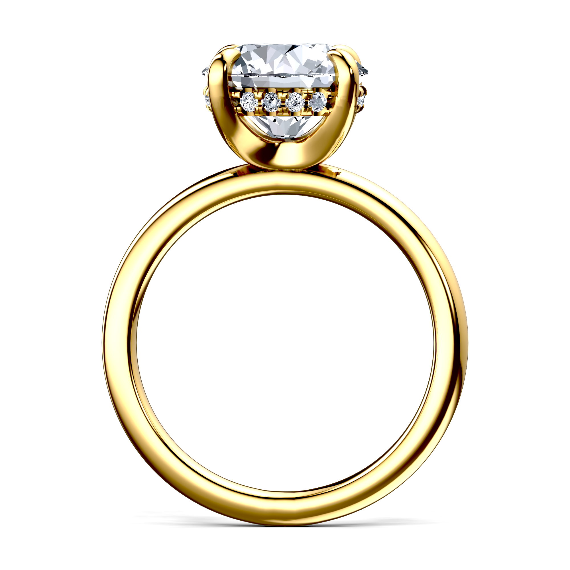 Image for 14K Yellow Gold Round Halo engagement ring
